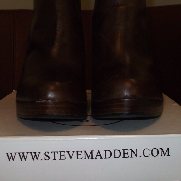 Steve Madden "Remedie" brown leather women's boots $160 size 7 1/2 M - Picture 11 of 13